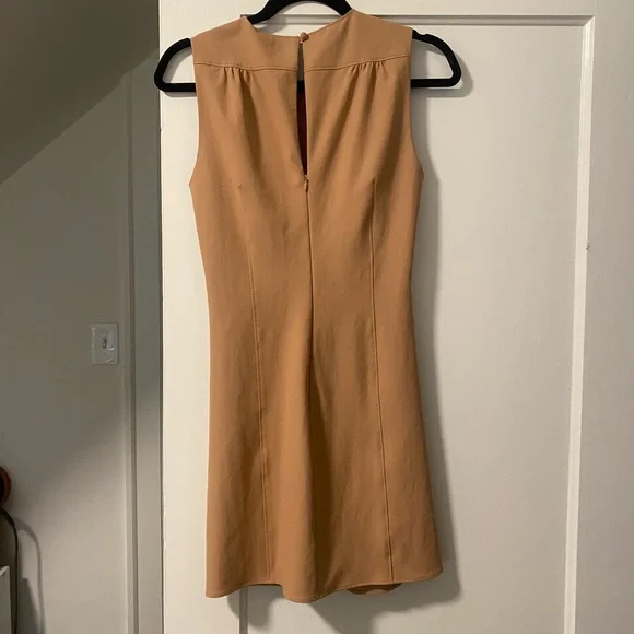 Cinq à Sept Andrea Twist Mini Dress in Tan/Khaki - Picture 3 of 3